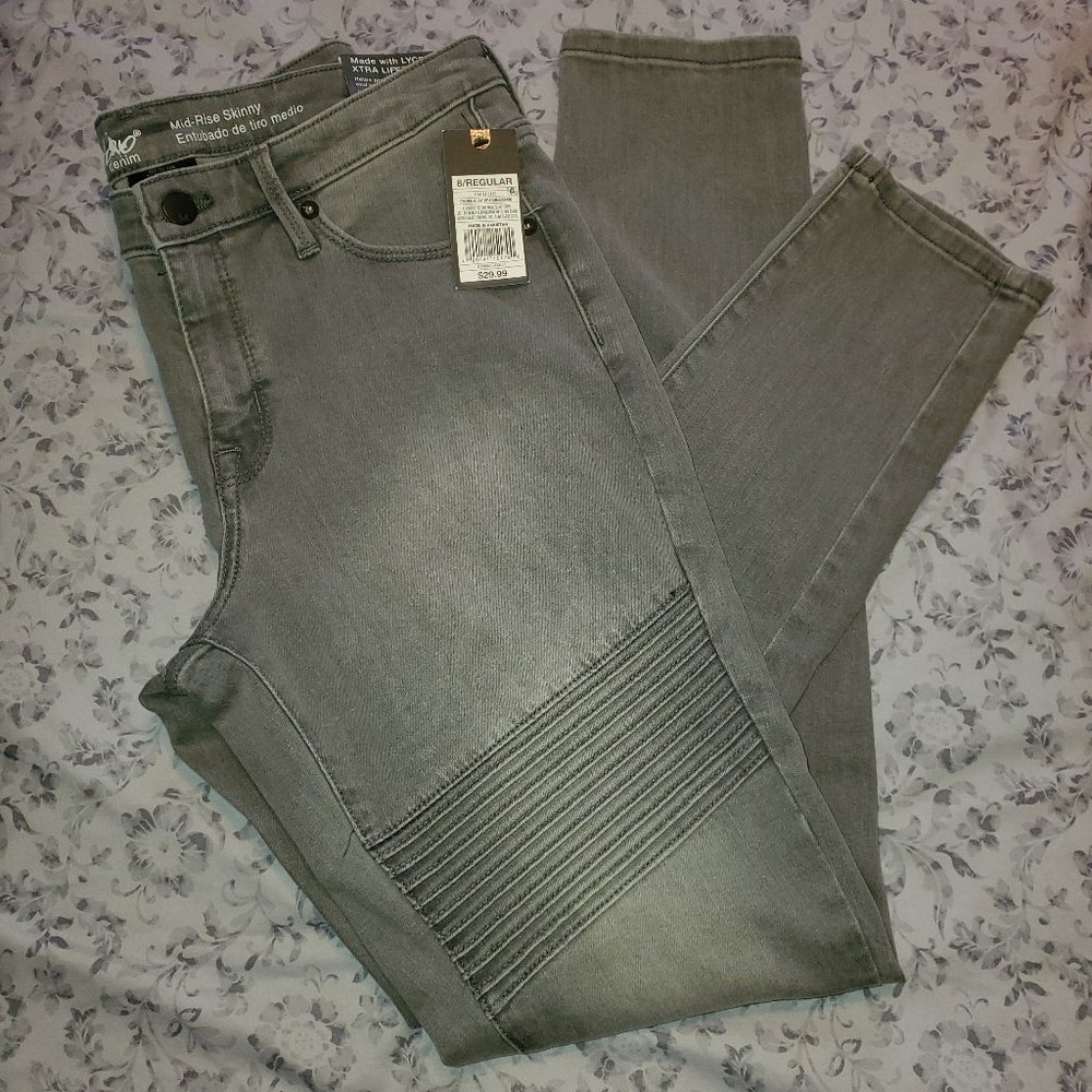 Mossimo Denim Mid-Rise Skinny Smoke Gray Jeans Sz8
